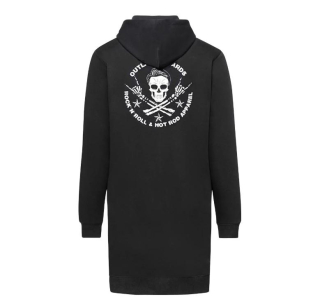Dámská mikina dlouhá s kapucí Outlaw Bastards Skull Long